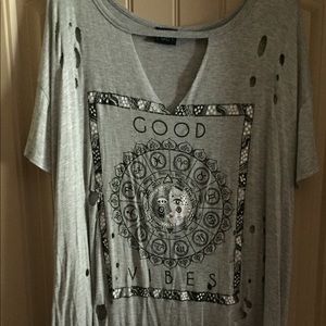 Good Vibes Ripped Tee